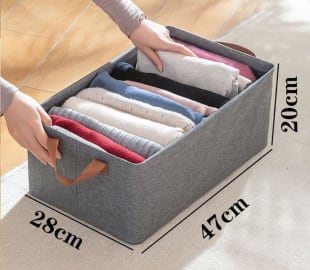 Clothes Organizer for Jeans Washable Fabric Closet Storage Box(Color-as per availability)(pack of 2)